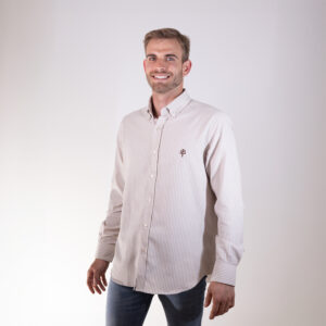 Camisa de Rayas Blancas y Marrones